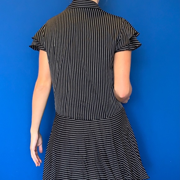 Alice + Olivia Black White Striped Dress - Picture 3 of 7